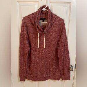 Derek Heart Red Cowl Neck Sweater